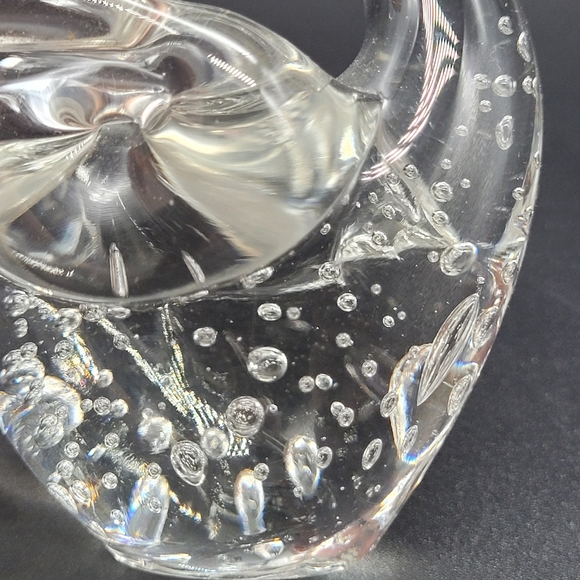 Clear Art Glass Swan With Bulicante - Picture 7 of 9